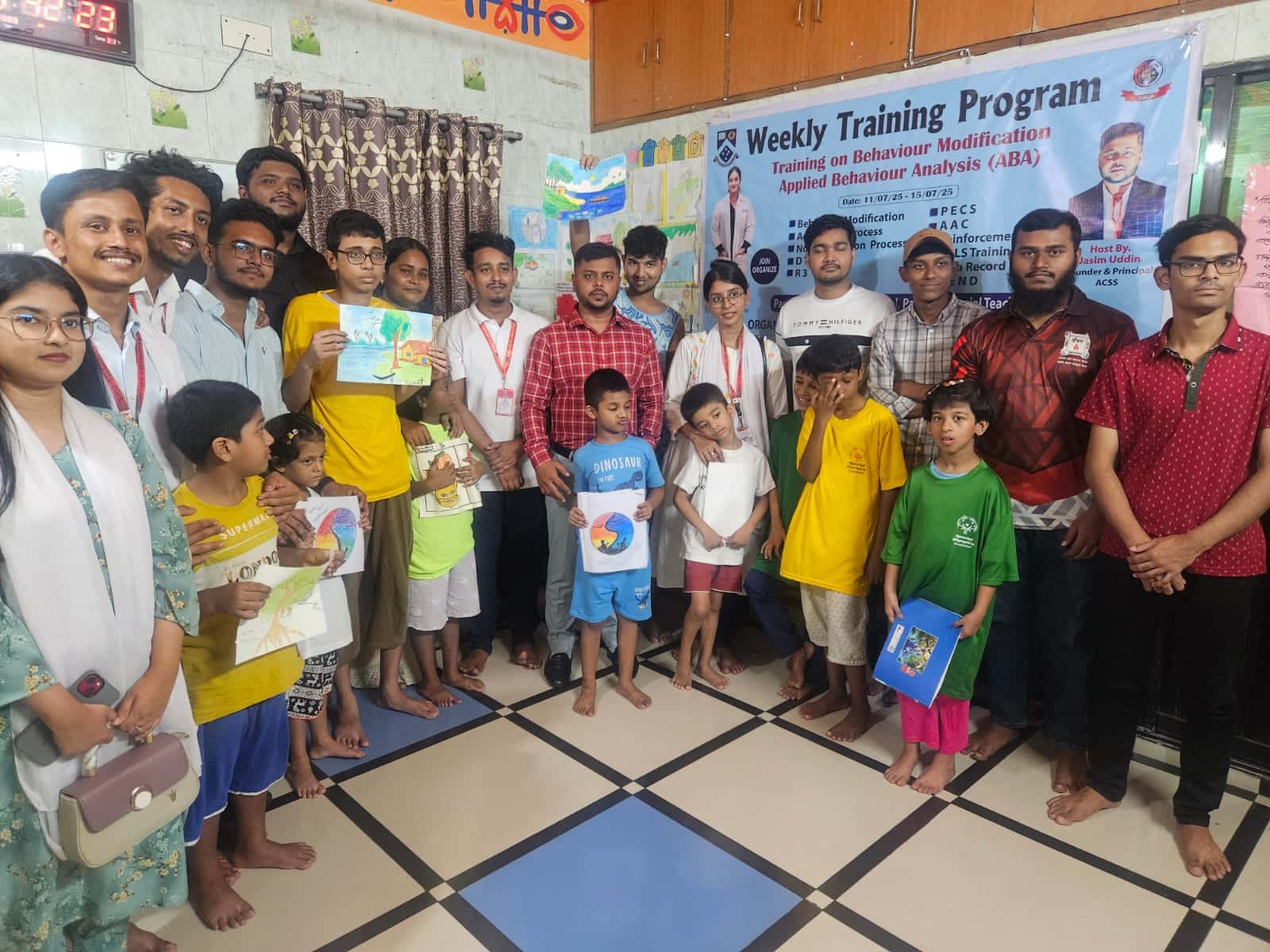 Children doing art activities