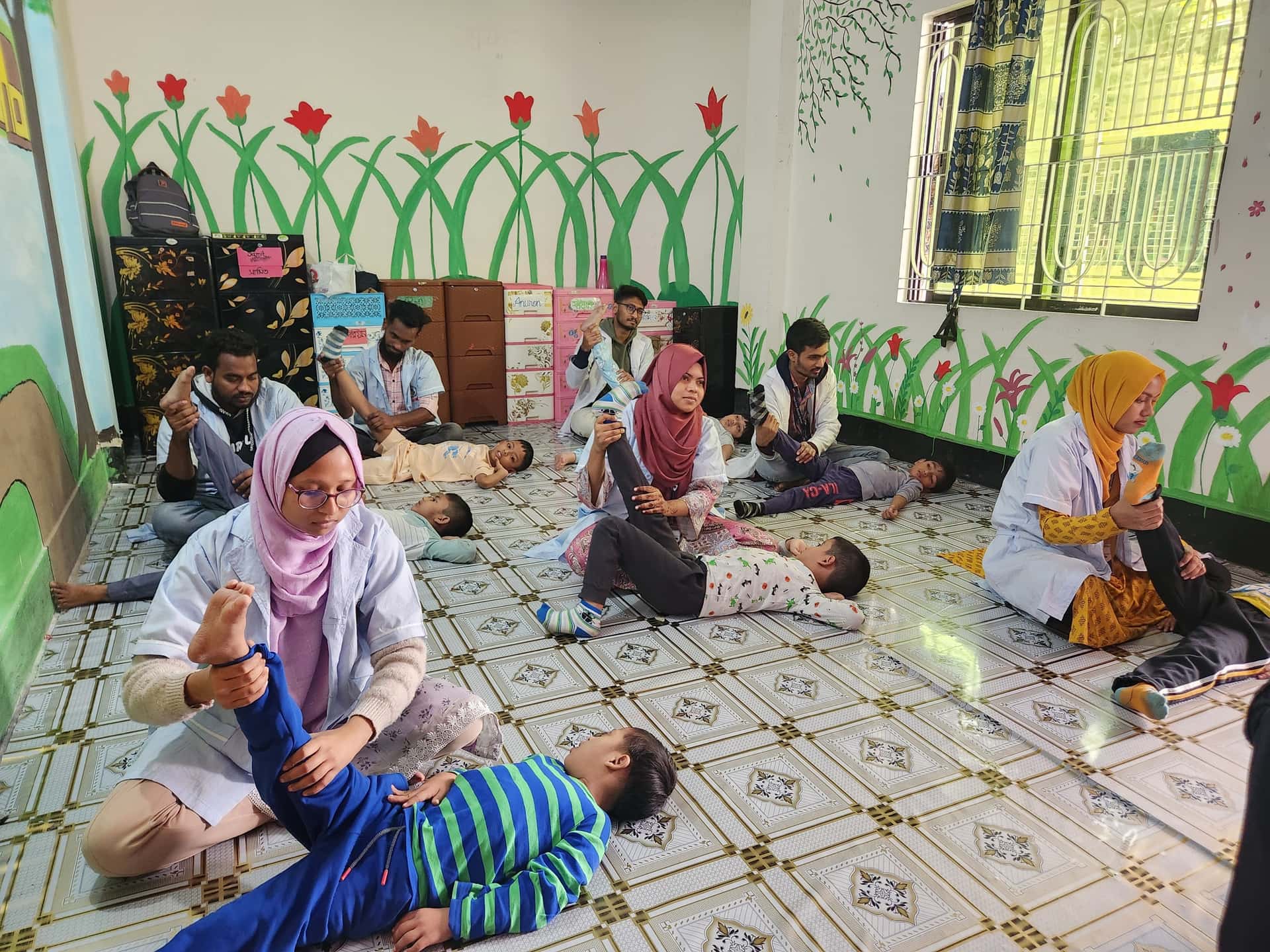Yoga class session